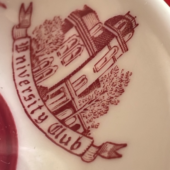 ANTIQUE “ UNIVERSITY CLUB “ HEAVY FOOD SERVICE GRADE TEACUP AND SAUCER - Picture 6 of 11